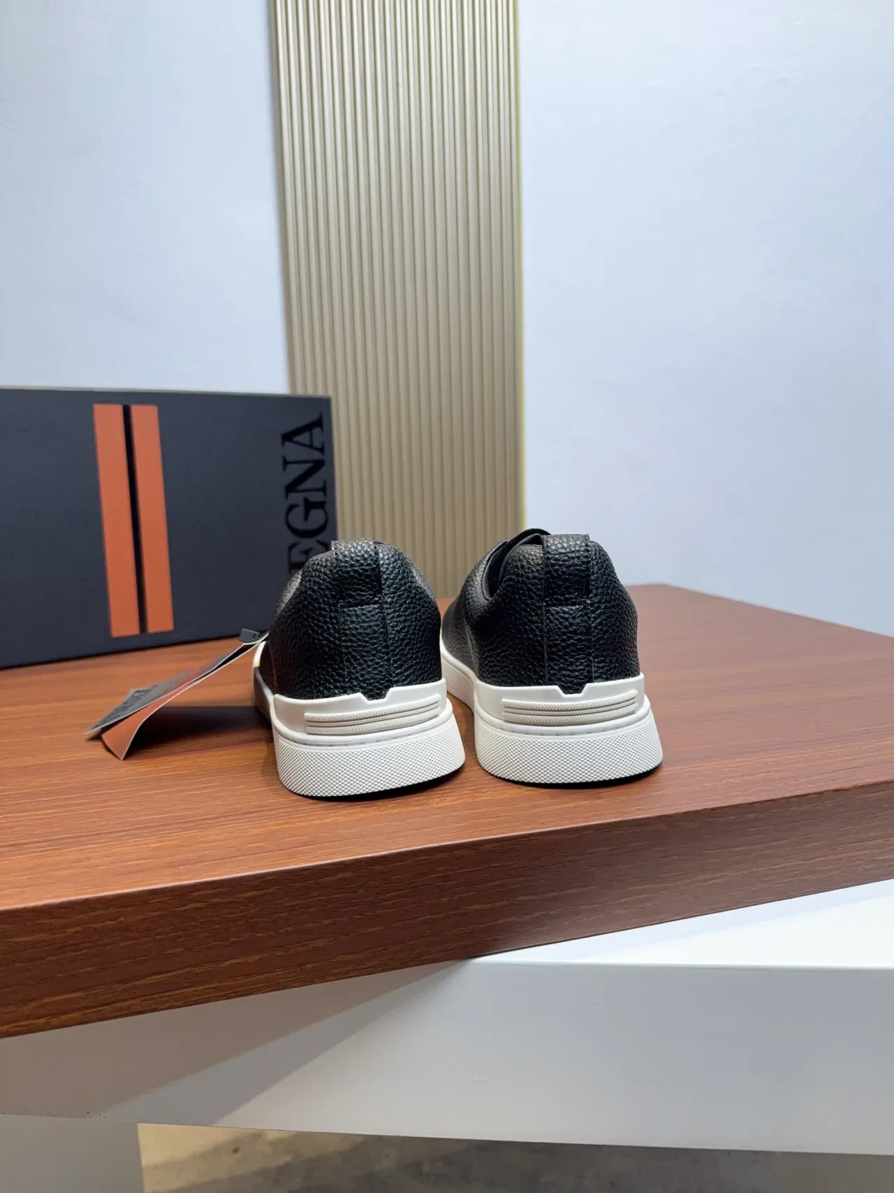 Zegna Laceless Slip-On Black Suede and Pebbled Leather Lifestyle Sneakers 3