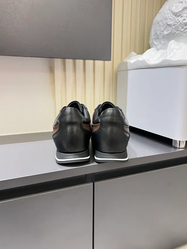 Zegna Oasi Chaussures lifestyle noires et brunes à deux tons en cuir à panneaux 2