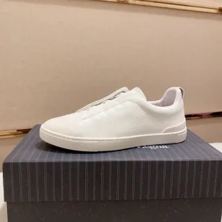Zegna সাদা লেসবিহীন স্লিপ অন লাইফস্টাইল স্নিকার