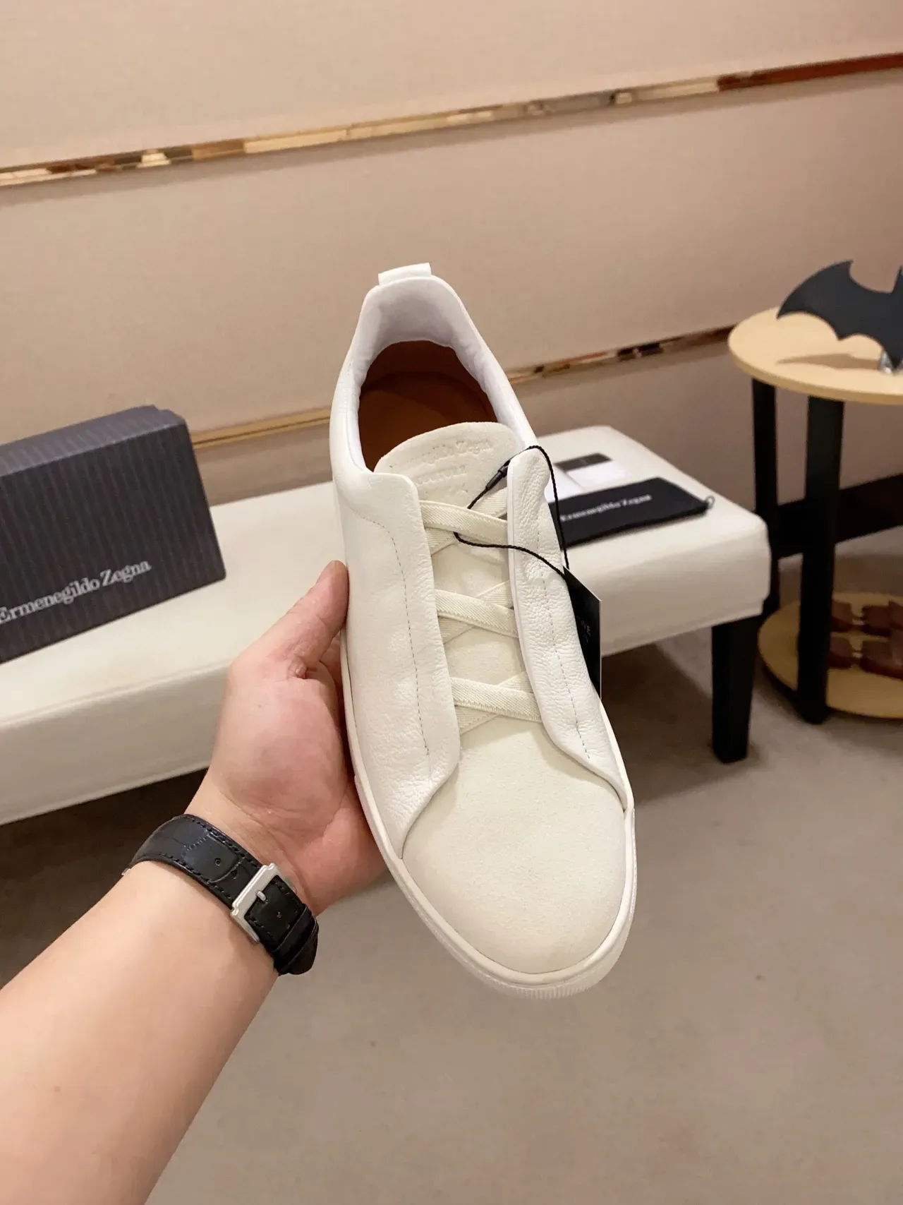 Zegna Blanc Sans Lacets Slip-On Lifestyle Sneaker 6