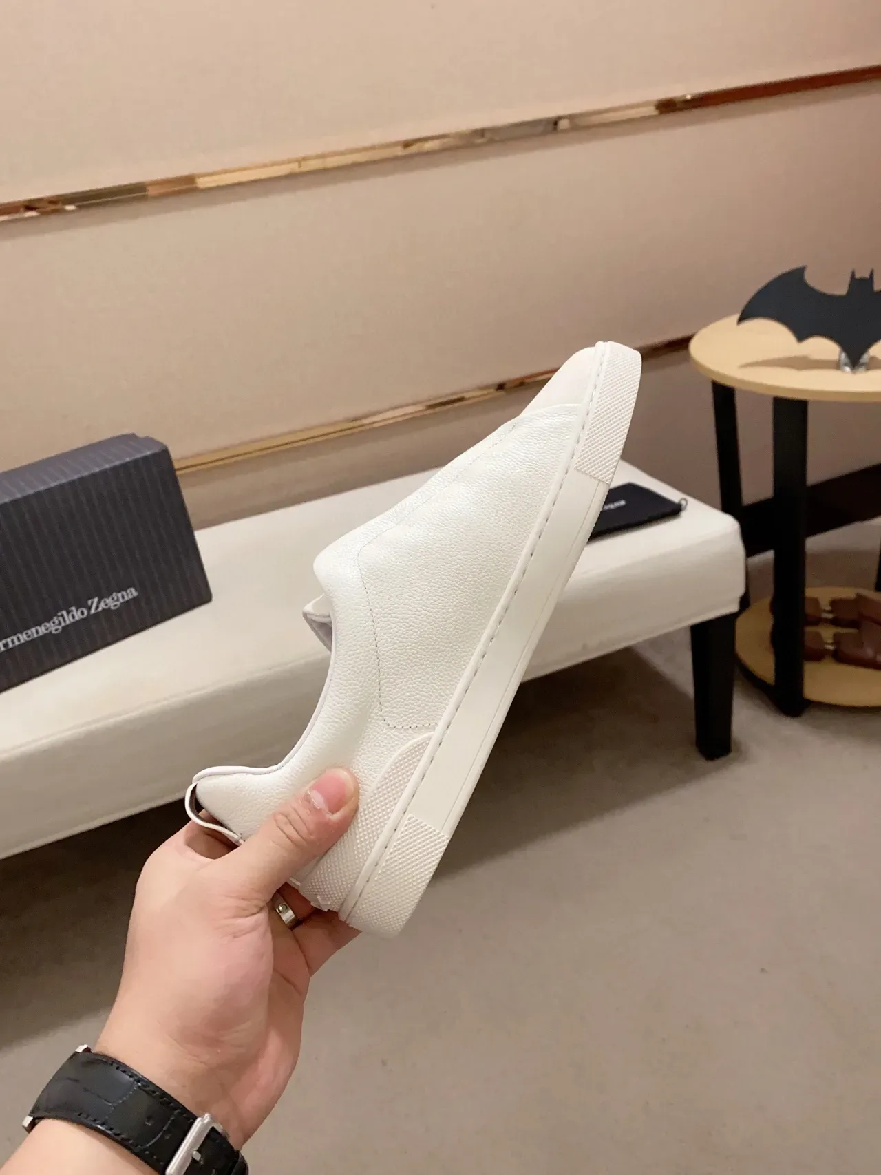 Zegna Blanc Sans Lacets Slip-On Lifestyle Sneaker 7