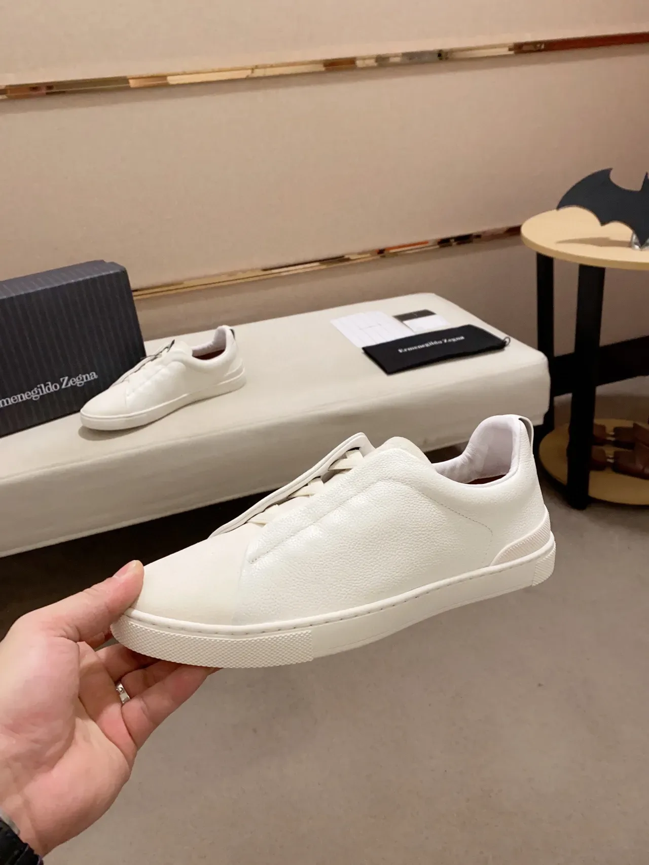 Zegna Blanc Sans Lacets Slip-On Lifestyle Sneaker 9
