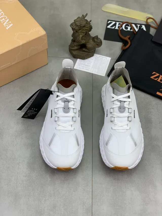 Zegna x Norda White and Gray Lifestyle Sneakers 4