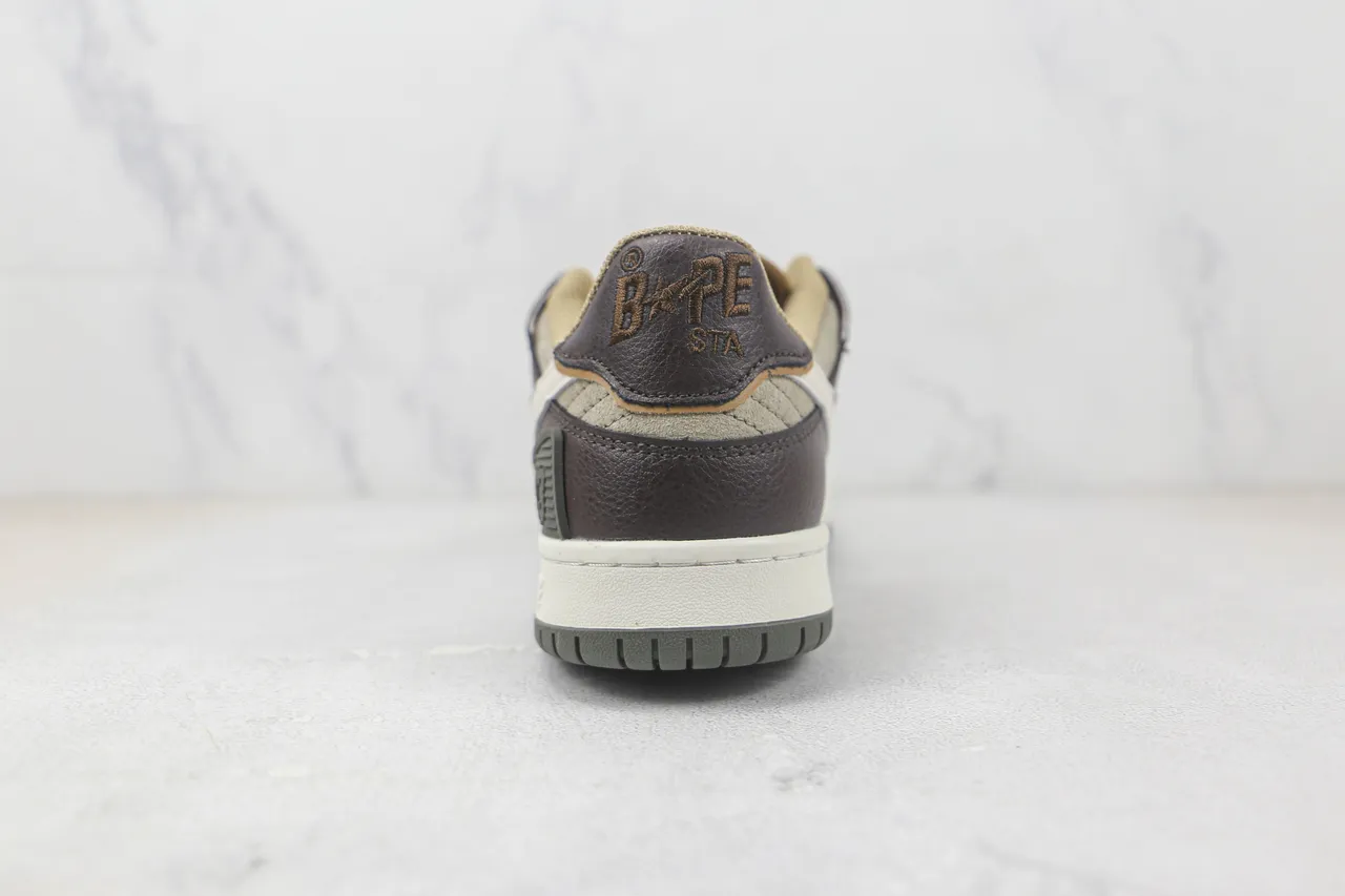 A Bathing Ape BAPE STA بني بيج رمادي أحذية سكيت بورد 9