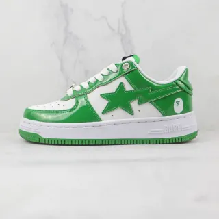 A Bathing Ape BAPE STA Glossy Green and White Lifestyle Sneakers