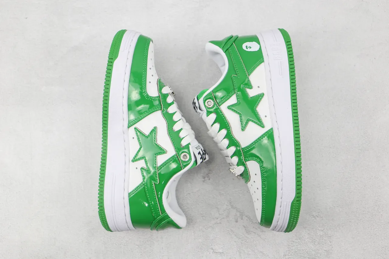 A Bathing Ape BAPE STA Sneakers lifestyle vert brillant et blanc 2
