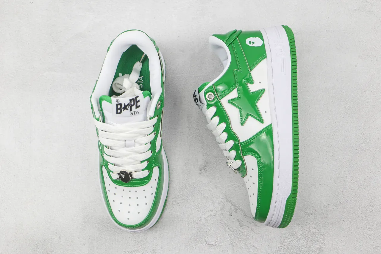 A Bathing Ape BAPE STA Sneakers lifestyle vert brillant et blanc 3