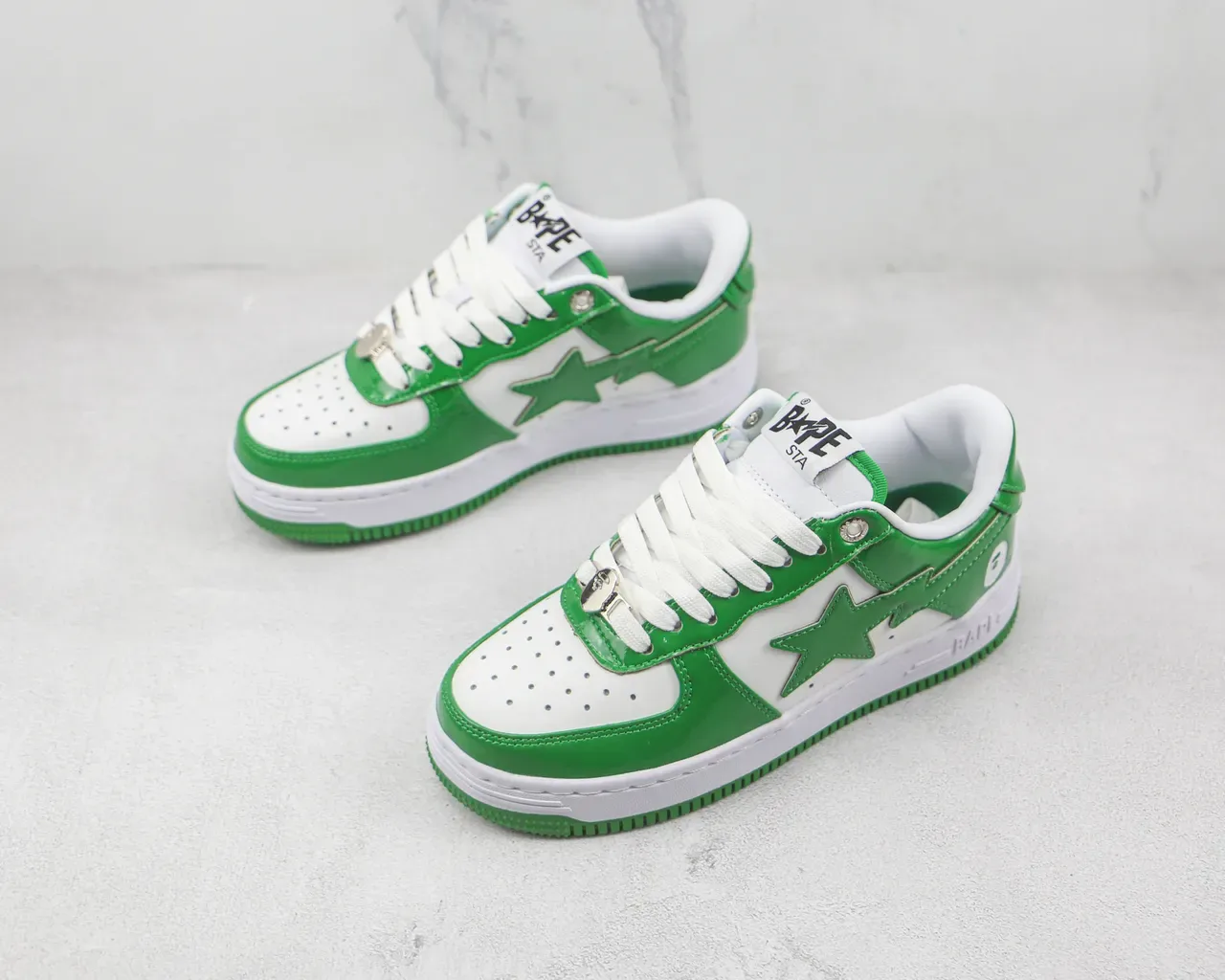 A Bathing Ape BAPE STA Sneakers lifestyle vert brillant et blanc 4