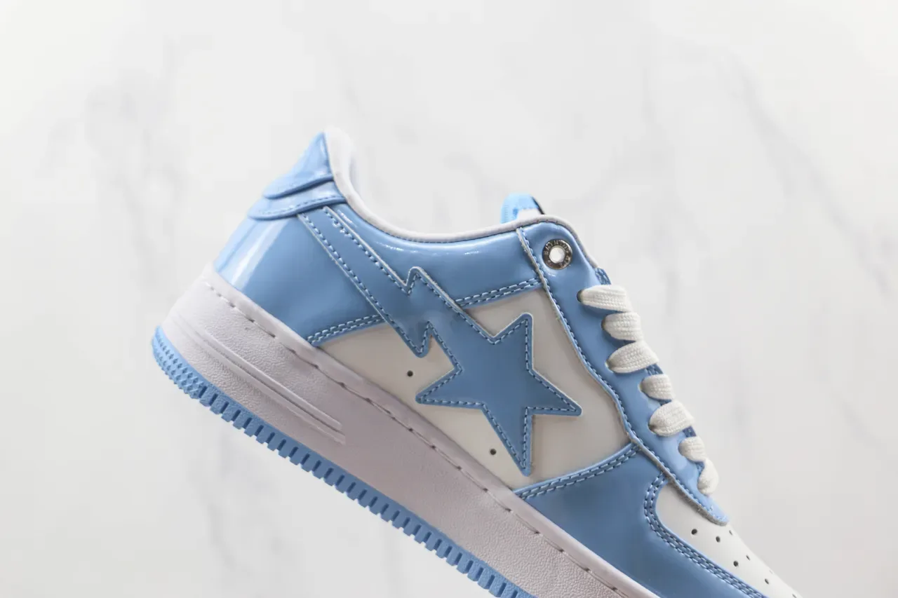 A Bathing Ape BAPE STA Light Blue Patent Leather Lifestyle Sneakers 5