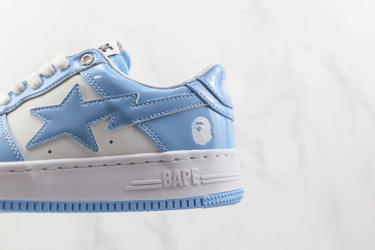 A Bathing Ape BAPE STA Light Blue Patent Leather Lifestyle Sneakers 7