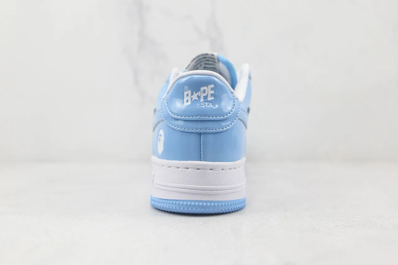 A Bathing Ape BAPE STA Light Blue Patent Leather Lifestyle Sneakers 9