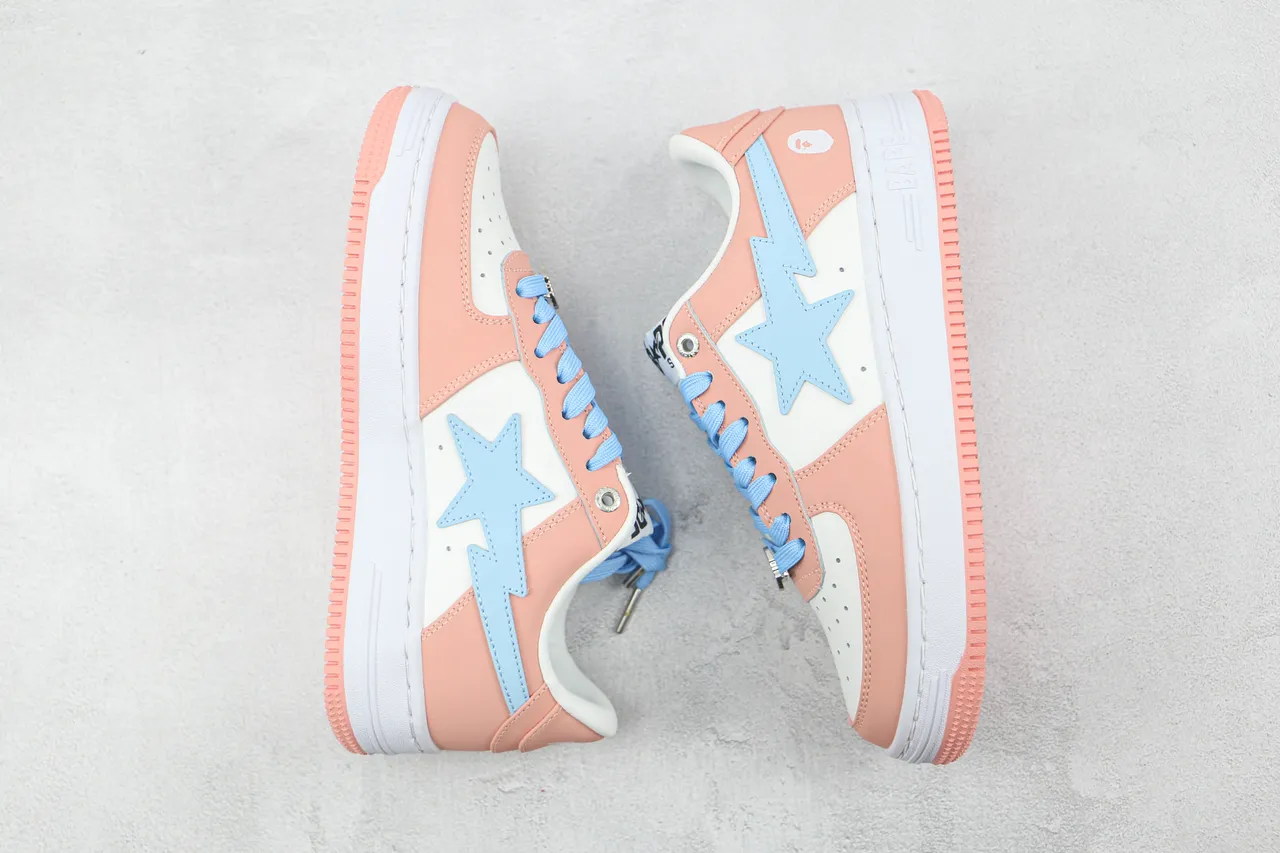 A Bathing Ape BAPE STA Chaussures style de vie Rose Blanc Bleu 2