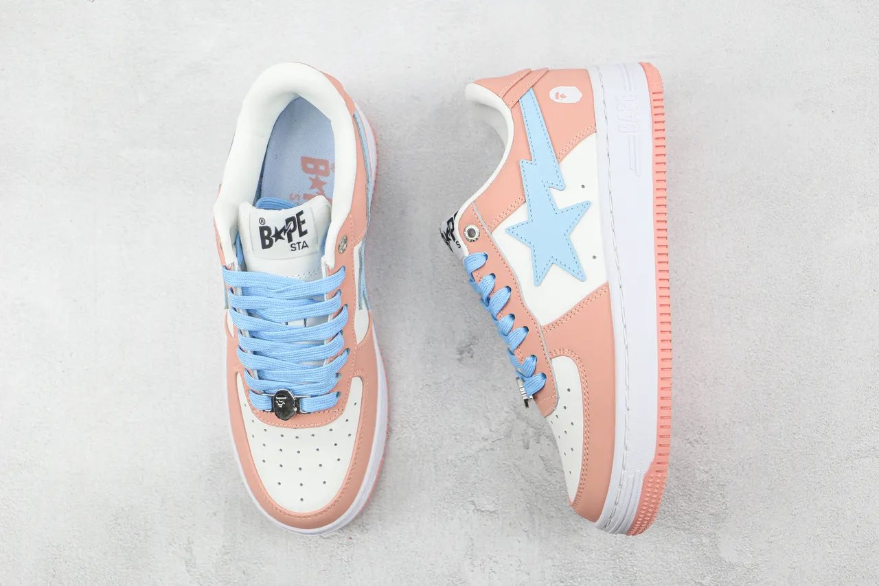 A Bathing Ape BAPE STA Chaussures style de vie Rose Blanc Bleu 3