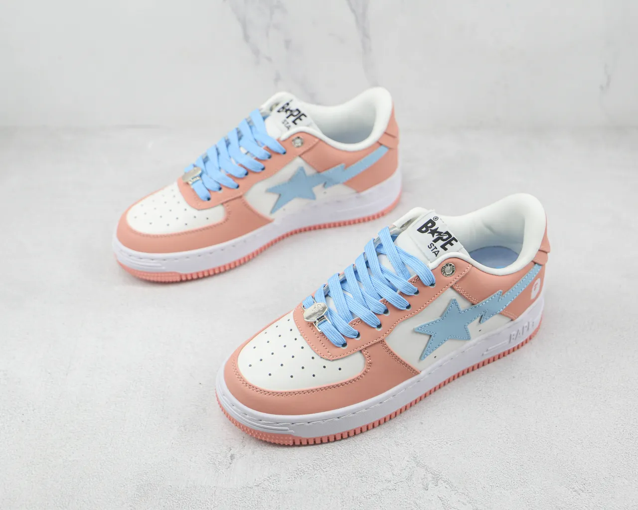 A Bathing Ape BAPE STA Chaussures style de vie Rose Blanc Bleu 4