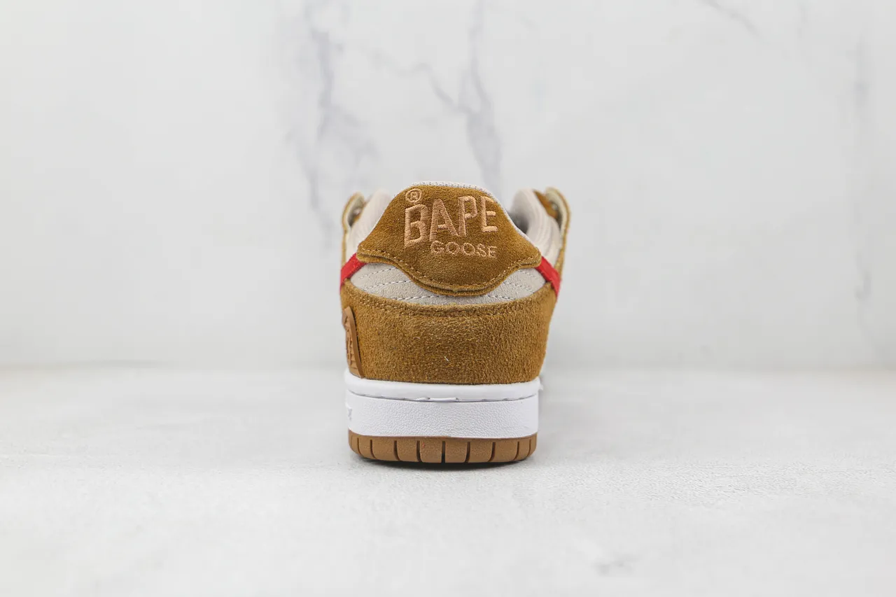 A Bathing Ape BAPE STA Red Star Tan Suede Lifestyle Sneakers 9