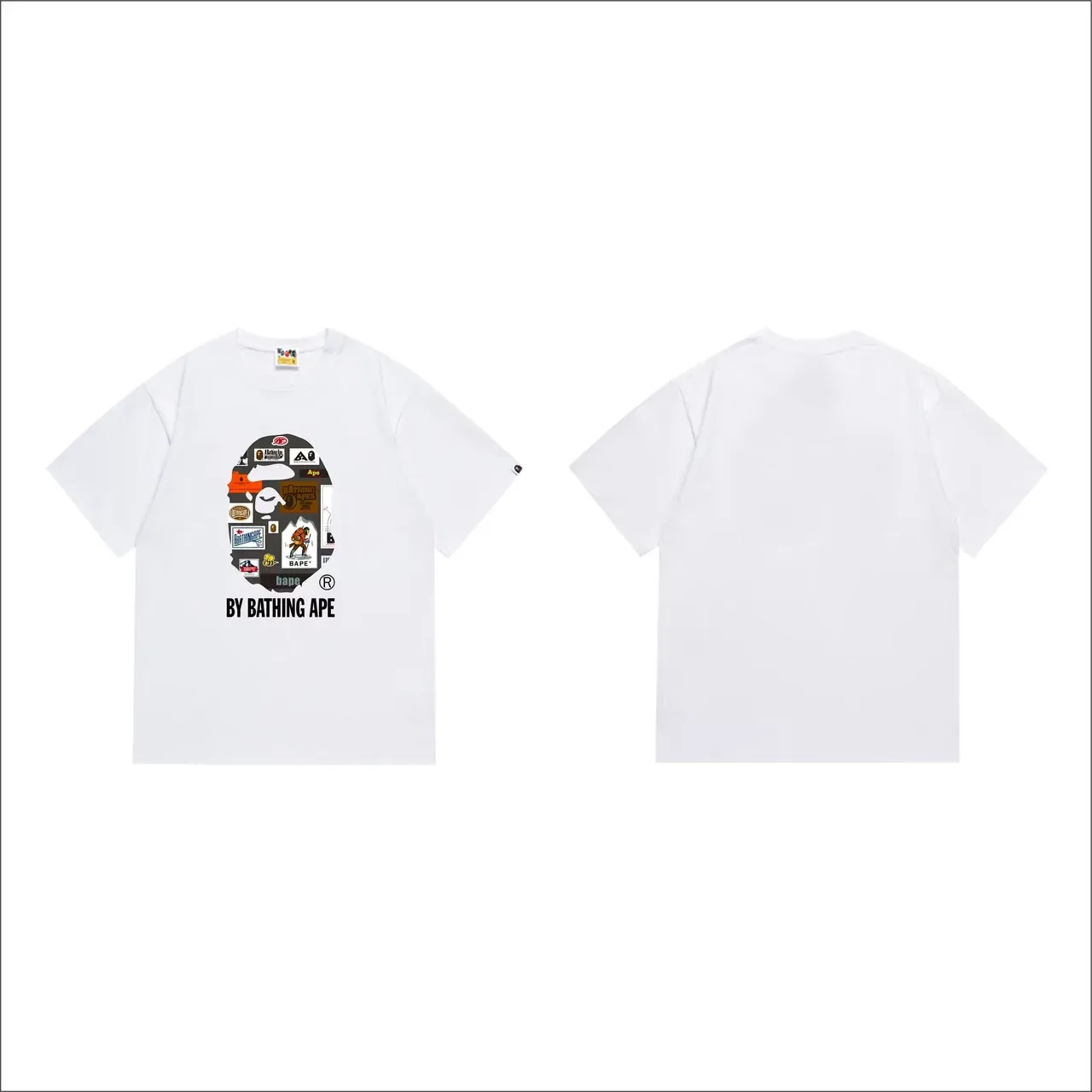A Bathing Ape Collage Ape Head Graphic Black T-Shirt 7