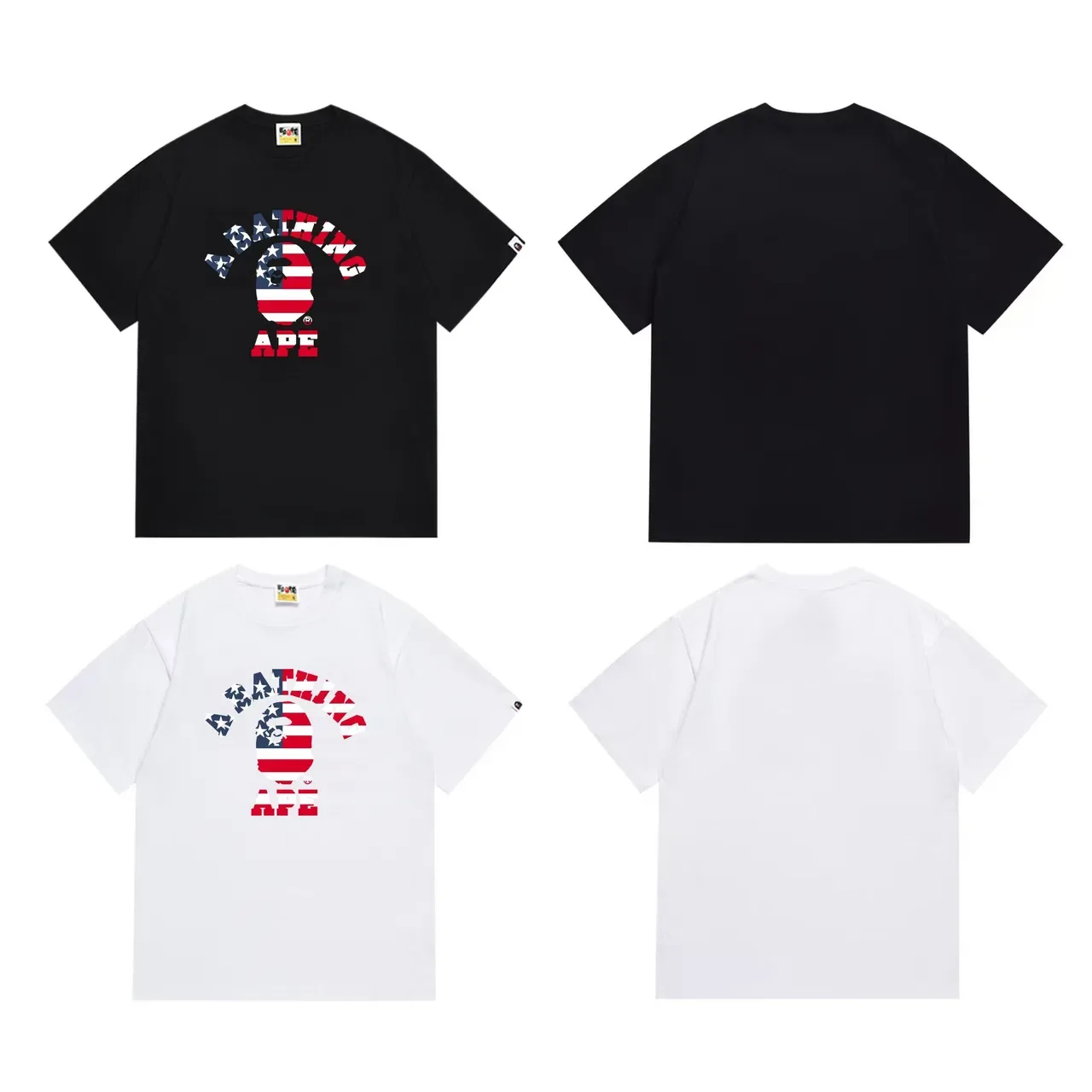 A Bathing Ape Flag Ape Head Graphic T-Shirt 6
