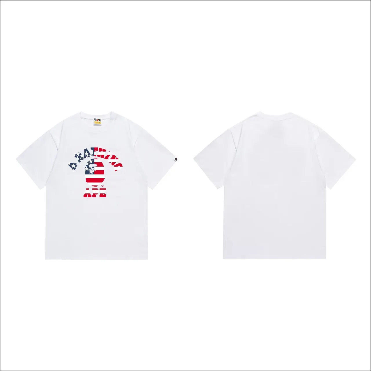 A Bathing Ape Flag Ape Head Graphic T-Shirt 7