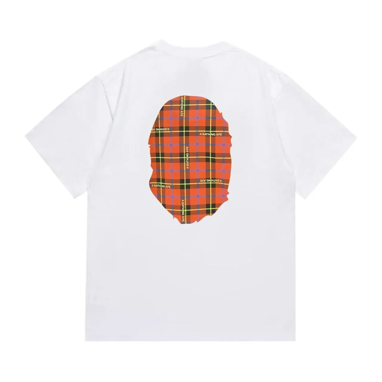 A Bathing Ape Plaid Ape Head Graphic Black T-Shirt 2