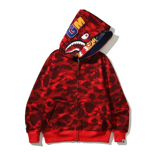 A Bathing Ape Shark Purple Multicolor Full-Zip Hood Appliqué Hoodie 7