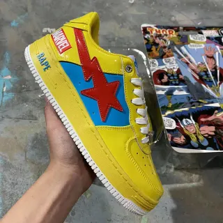 A Bathing Ape x Marvel BAPE STA Yellow Blue Red Lightning-Star Lifestyle Sneakers