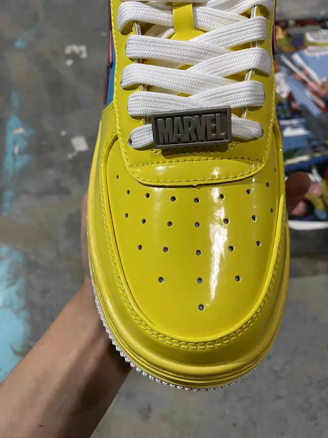 A Bathing Ape x Marvel BAPE STA Yellow Blue Red Lightning-Star Lifestyle Sneakers 2