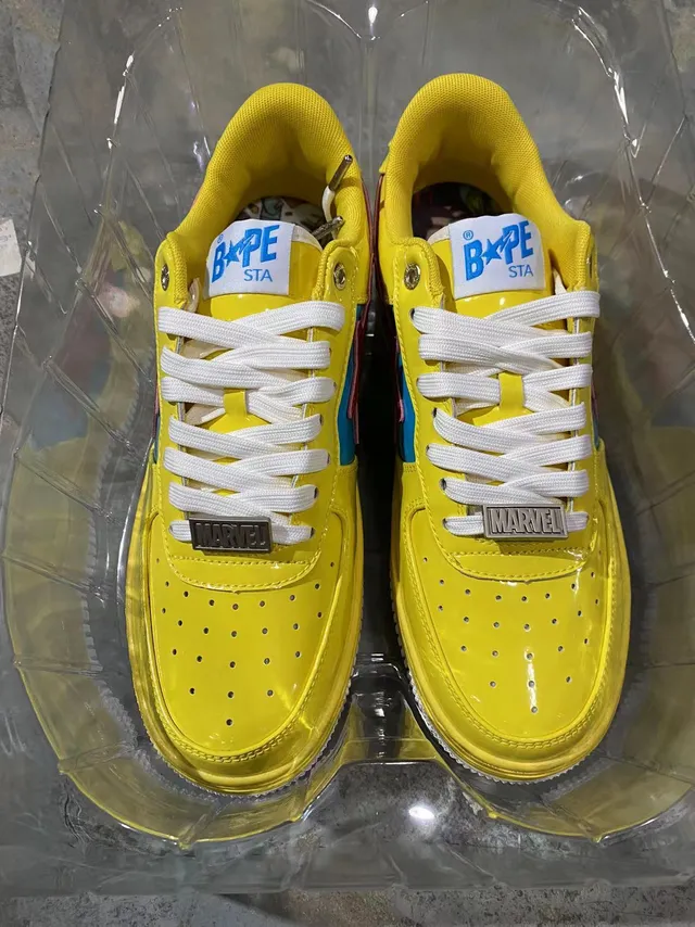 A Bathing Ape x Marvel BAPE STA Yellow Blue Red Lightning-Star Lifestyle Sneakers 7