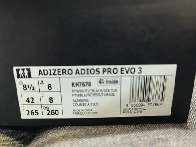 Adidas Adizero Adios Pro Evo 3 White Black Chaussures de course 2