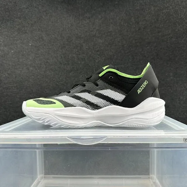 Adidas Adizero Chaussures de Basketball Noir Blanc Vert Lime 2