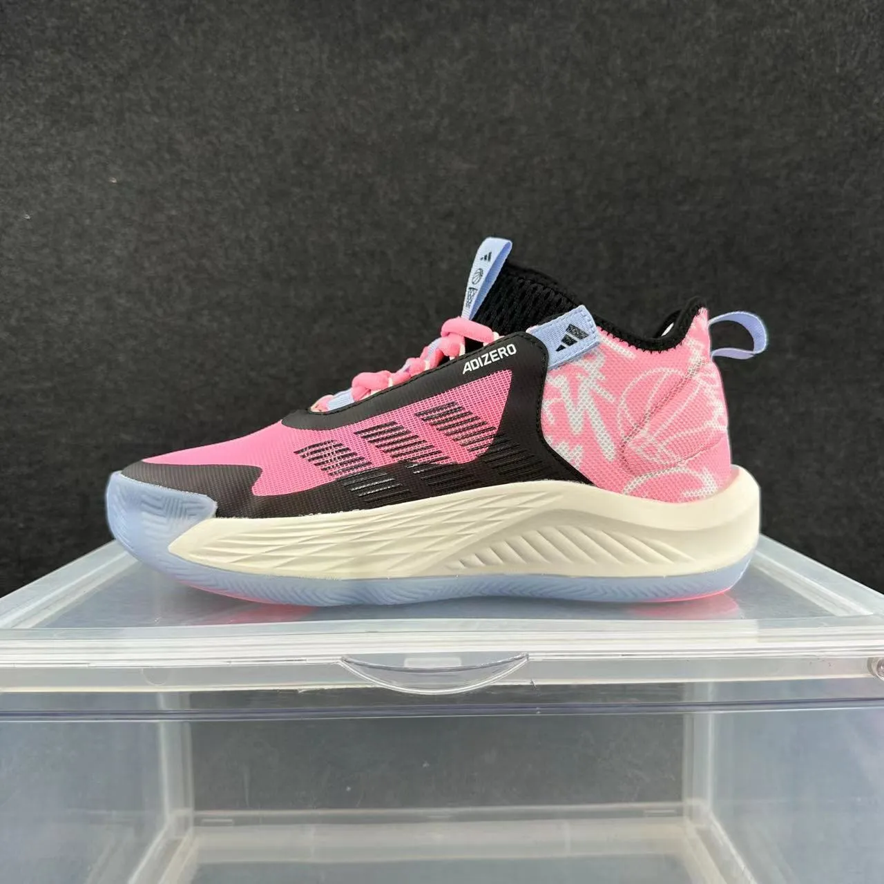Adidas ADIZERO Chaussures de Basketball Rose Noir 2