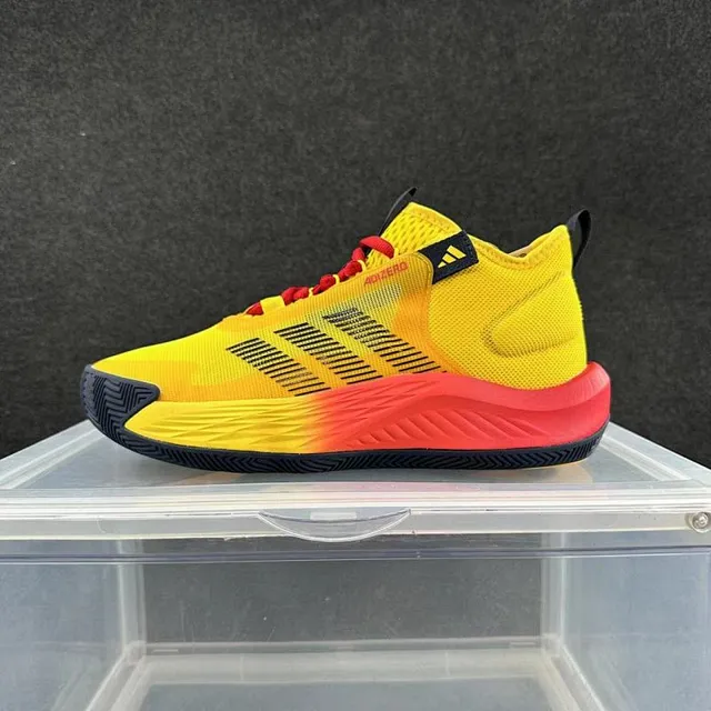 Adidas ADIZERO Amarelo Vermelho Preto Sapatos de Basquete 2