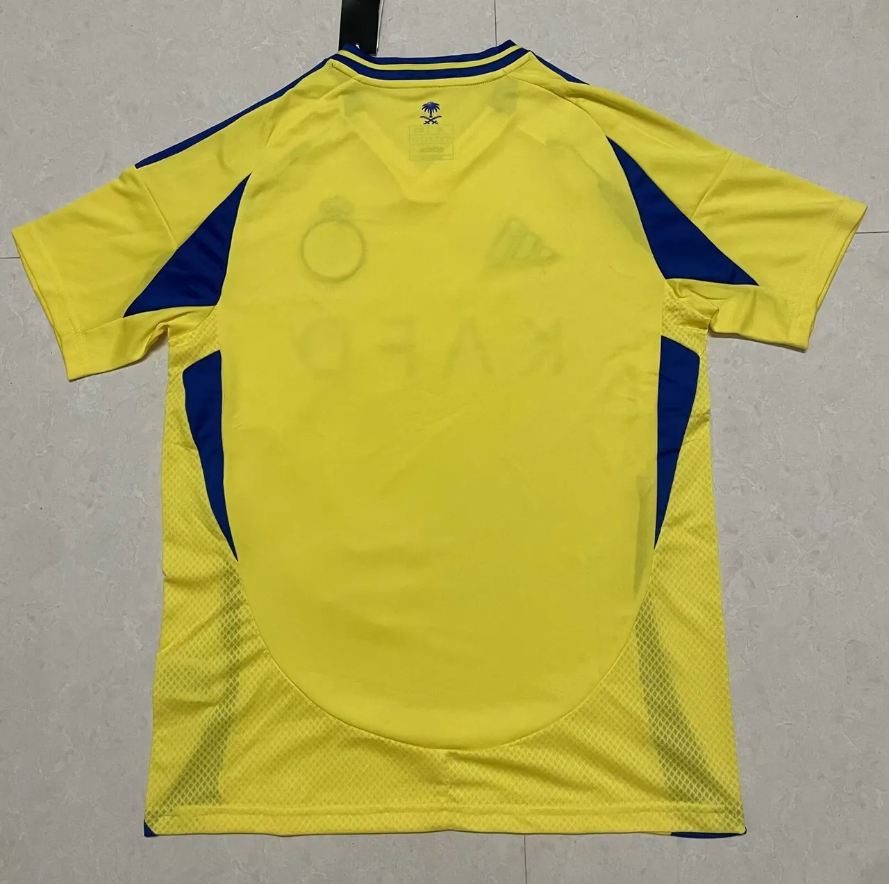 Adidas Al-Nassr FC Maillot Jaune Marine Col V Manches Courtes 3