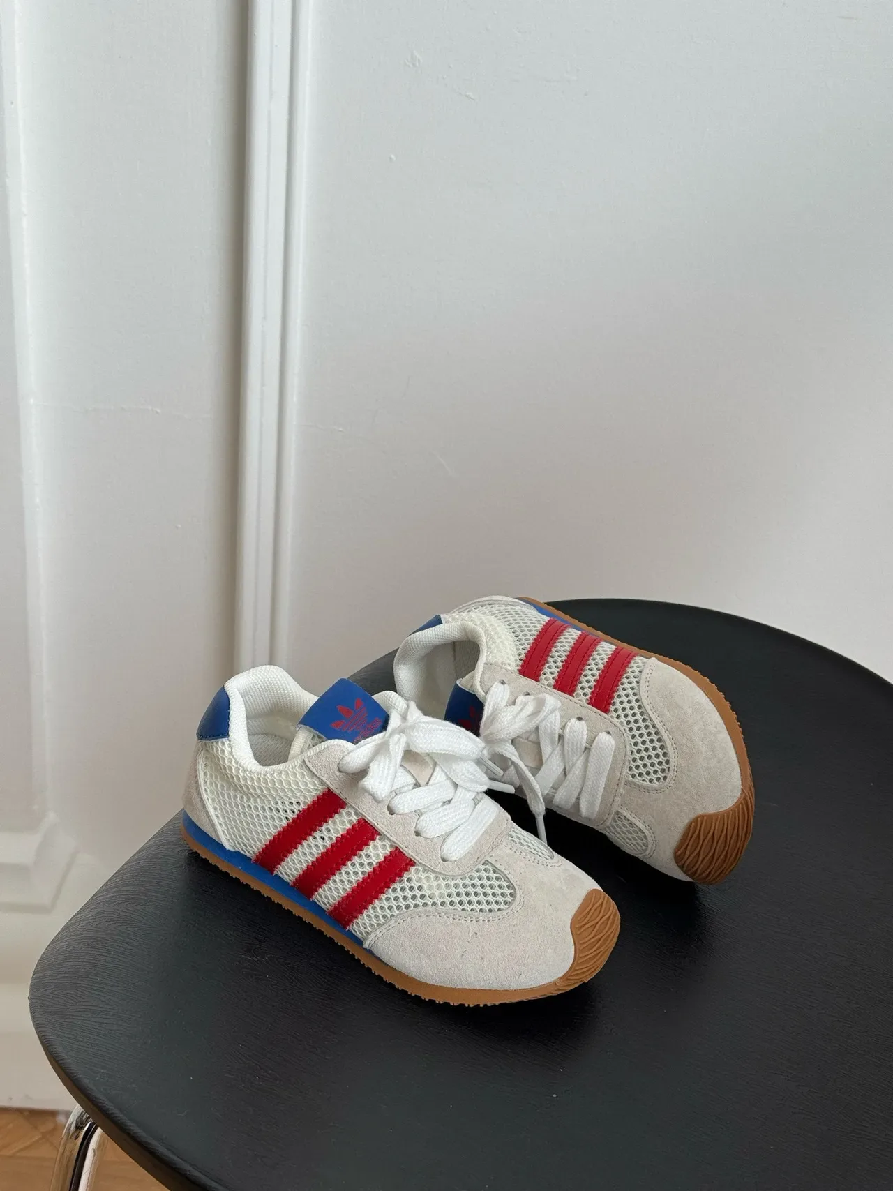 Adidas Beige Black Mesh And Suede Upper Gum Rubber Toe Cap Lifestyle Sneakers 6