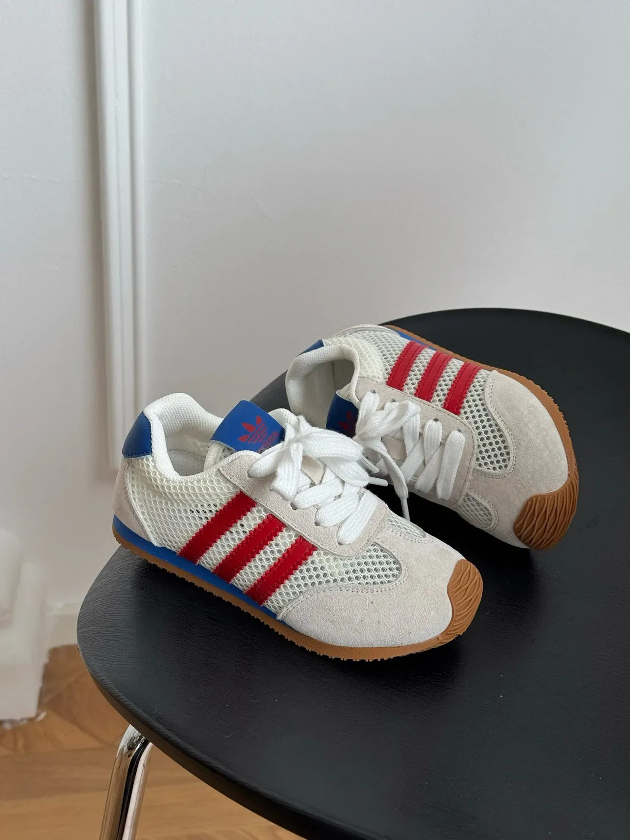 Adidas Beige Black Mesh And Suede Upper Gum Rubber Toe Cap Lifestyle Sneakers 7