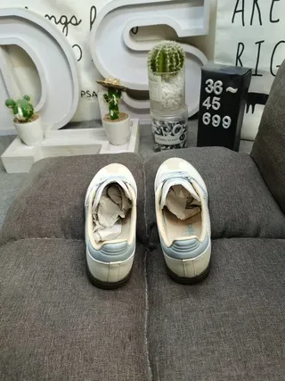 Adidas Bege Azul Tênis Lifestyle de Topo Baixo com Upper de Material Similar ao Couro 8