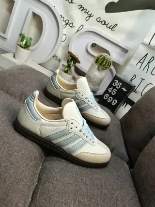 Adidas Bege Azul Tênis Lifestyle de Topo Baixo com Upper de Material Similar ao Couro 9