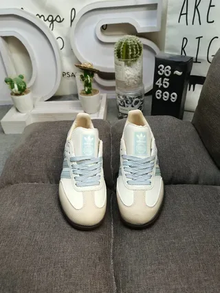 Adidas Bege Azul Tênis Lifestyle de Topo Baixo com Upper de Material Similar ao Couro 10