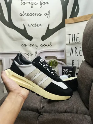 Adidas Beige Brown Retro Runner Layered Suede And Mesh Upper Lifestyle Sneakers 15
