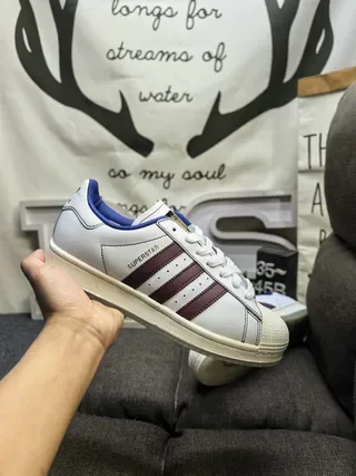 Adidas Black Blue Shell-Toe Three-Stripe Side Panel Lifestyle Sneakers 5