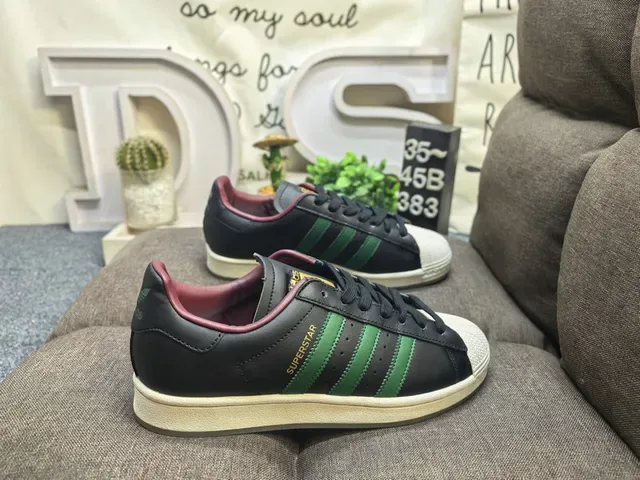 Adidas Black Blue Shell-Toe Three-Stripe Side Panel Lifestyle Sneakers 21