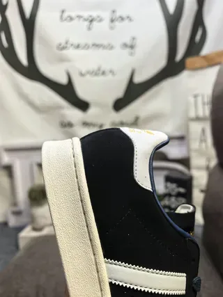 Adidas Black Blue Shell-Toe Three-Stripe Side Panel Lifestyle Sneakers 23