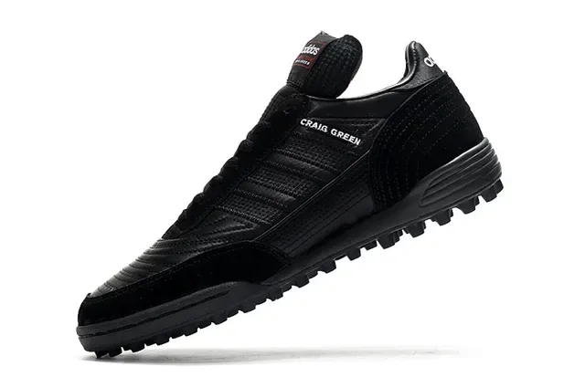 Adidas Black Brown Low-Top Turf Soccer Shoe Metallic Silver Upper Sneakers 3