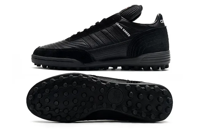 Adidas Black Brown Low-Top Turf Soccer Shoe Metallic Silver Upper Sneakers 7