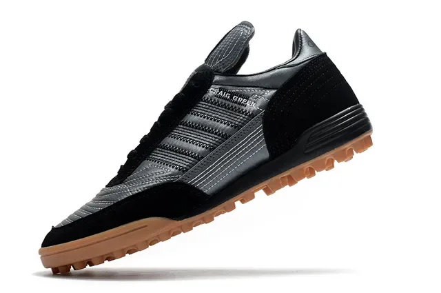 Adidas Black Brown Low-Top Turf Soccer Shoe Metallic Silver Upper Sneakers 10