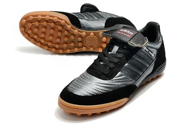 Adidas Black Brown Low-Top Turf Soccer Shoe Metallic Silver Upper Sneakers 11