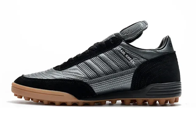 Adidas Black Brown Low-Top Turf Soccer Shoe Metallic Silver Upper Sneakers 14