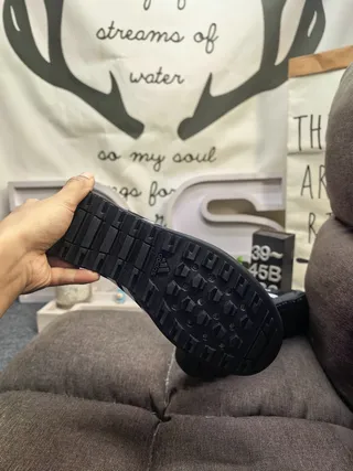 Adidas Sandales Casuales Noir Gris Ouvert au Doigt avec Lacets 4
