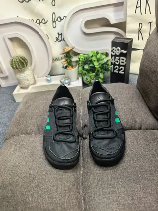 Adidas Sandales Casuales Noir Gris Ouvert au Doigt avec Lacets 20