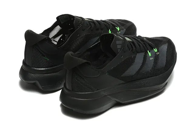 Adidas Black Green Engineered Mesh Upper Sculpted Monolithic Midsole Running Shoes 3