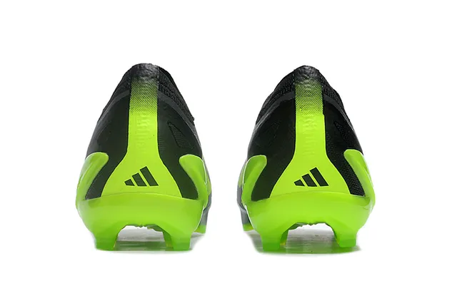 Adidas Black Green Sock-Fit Knit Upper Asymmetrical Lacing Firm-Ground Soccer Shoes 4